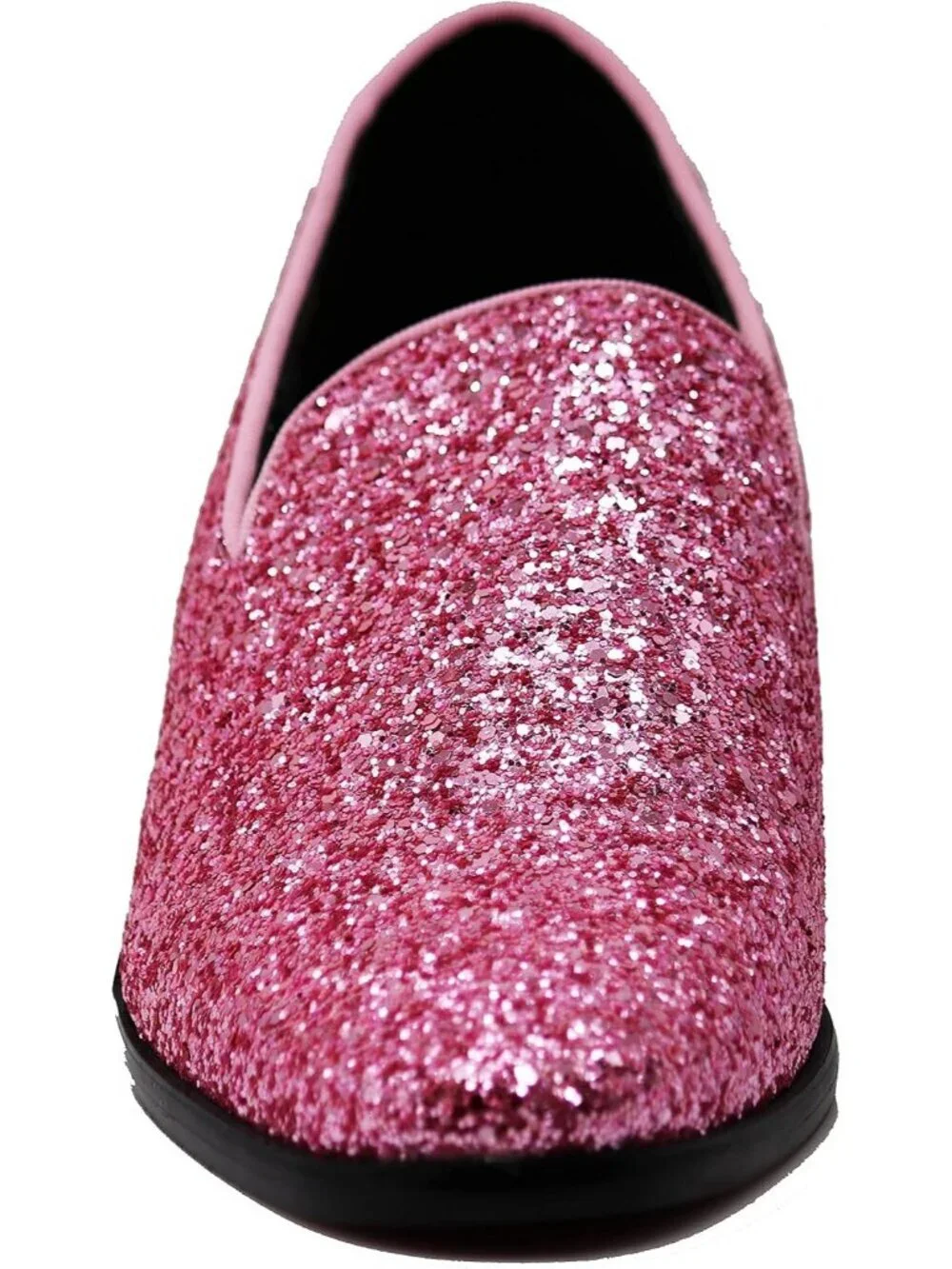 Men's Pink Vintage Glitter Loafers Slip On Tuxedo Dress Party Classic Shoes